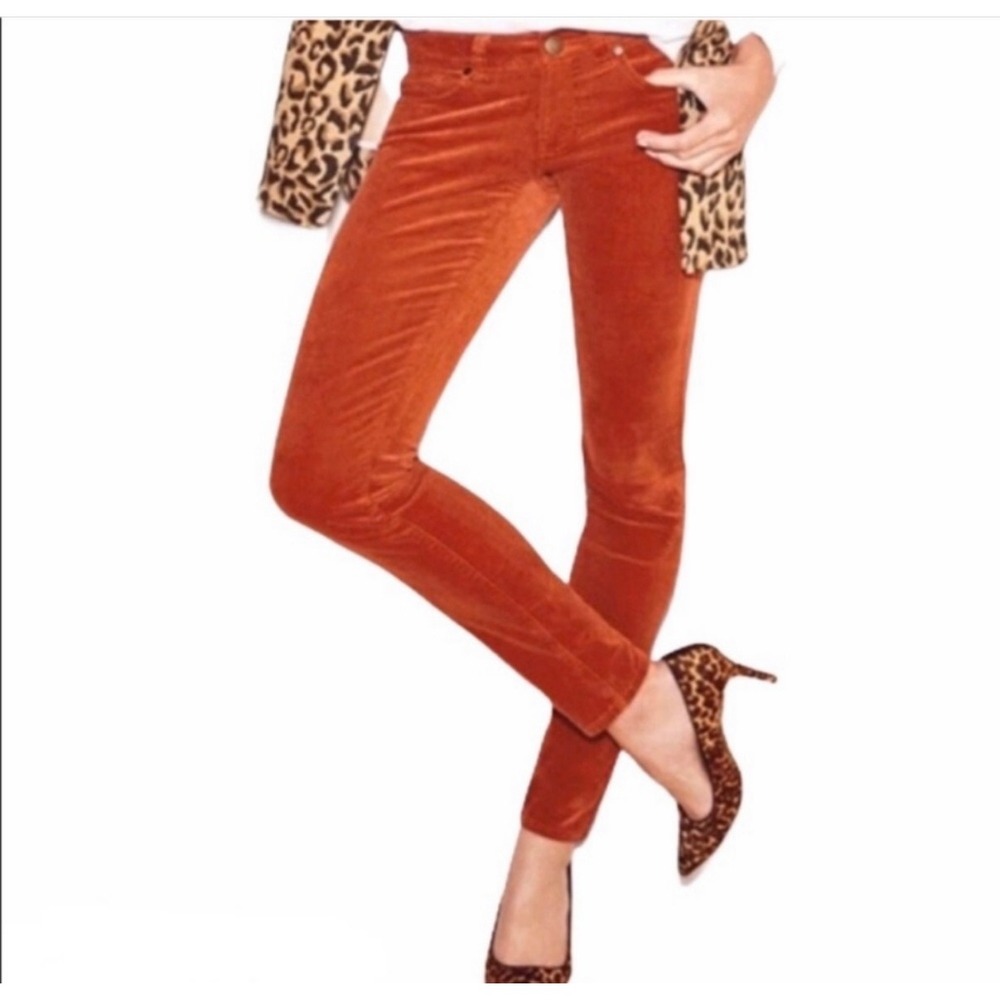 Cabi Burnt Orange Corduroy Slim Leg Pants Style 146 Rust Size 10 Womens